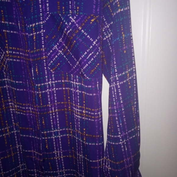 Appleseed's Petites Button down Purple dress w/ Belt Size 10P 💜 - Picture 4 of 12